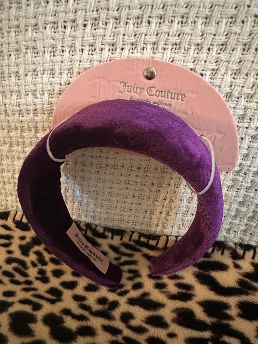 Juicy Couture Purple Velvet Padded Headband with Tag